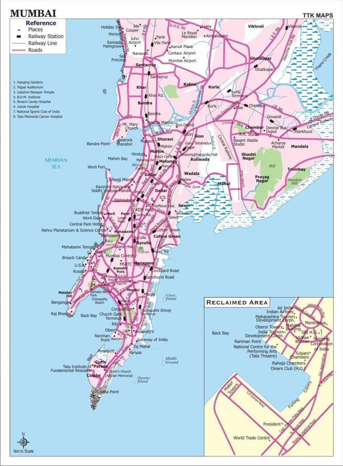 Mapa transportowa Mumbaju - Bombaj