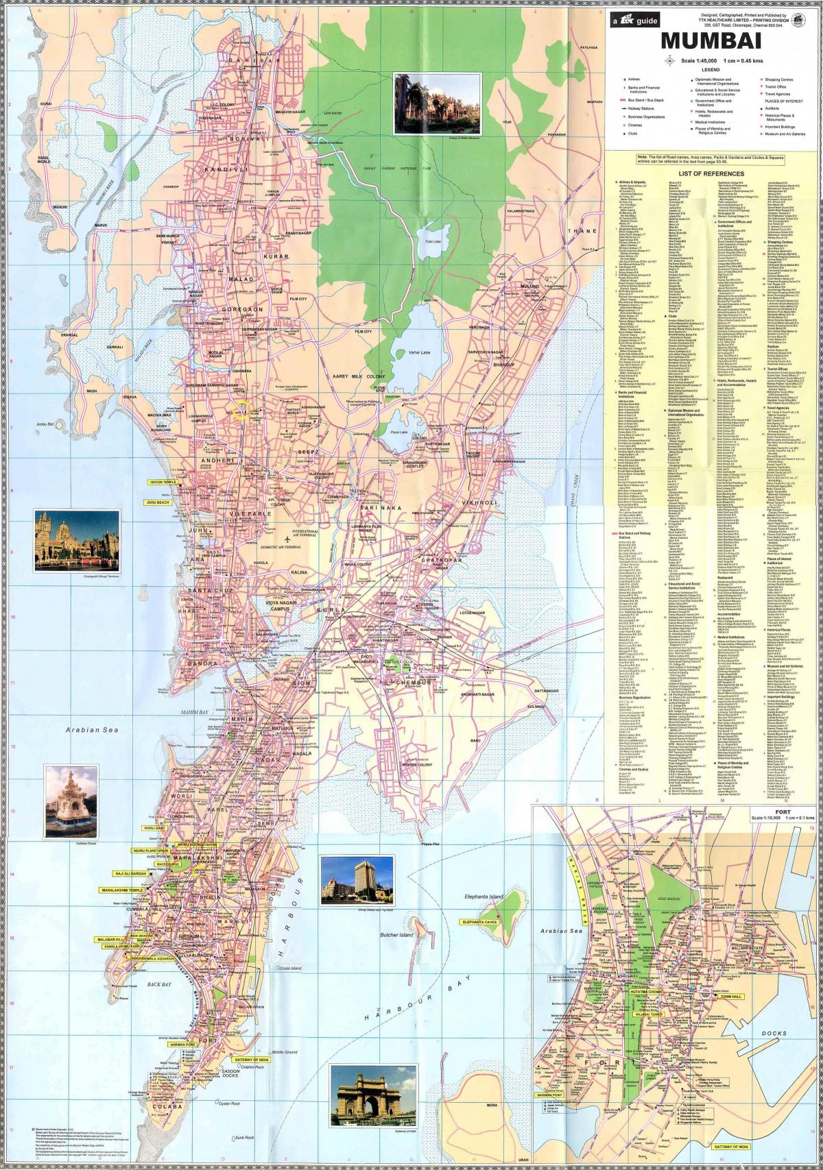 Mumbaj - Mapa centrum Bombaju