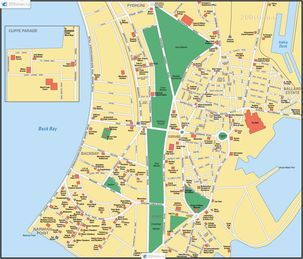 Mapa ulic Mumbaju - Bombaj